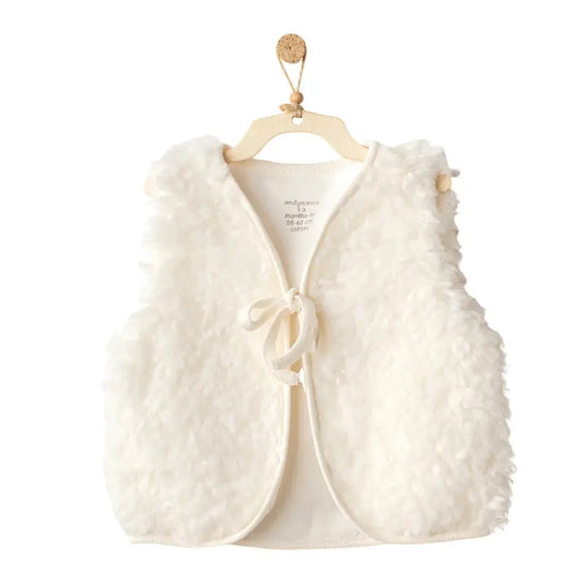 Gilet bébé basique Andy Wawa AC25254 écru - Image 1