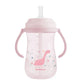 Gobelet PP avec paille en silicone 300 ml Dino World Rose - Image 1