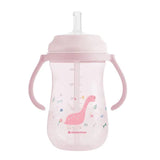Gobelet PP avec paille en silicone 300 ml Dino World Rose - Image 1