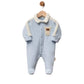 Grenouillère bébé en polaire avec col et détails en sherpa