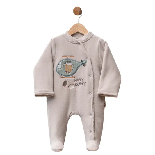 Grenouillère bébé en polaire avec motif hélicoptère - Image 3