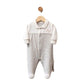 Grenouillère bébé en velours avec col Claudine et broderie - Be Well - Image 1