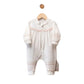 Grenouillère bébé en velours avec détails brodés