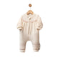 Grenouillère bébé en velours avec détails brodés
