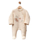 Grenouillère bébé en velours vieux rose avec broderie lapin et finitions en sherpa - Image 3