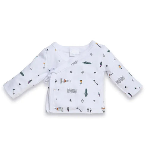Interbaby Set 5Pcs Gris (Chemise+Pantalon+Gants+Bavoir+ChaussEttes) (0-6 Mois) - Image 3