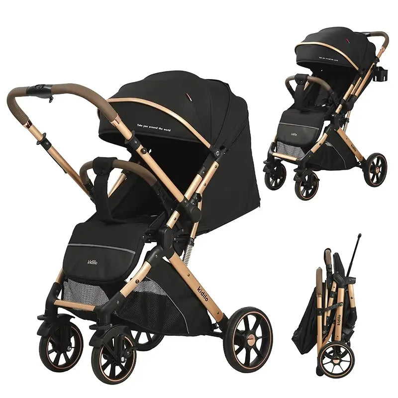 Kidilo 6600 Poussette Bébé Noir - Image 1