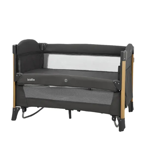 Kidilo Berceau Luxe 3 en 1 Pliable avec Moustiquaire – Lit de Voyage et Cododo T-705L - Gris - Image 2