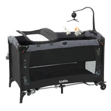 Lit Métallique Portable Pliable Multifonctionnel  - Noir - Image 1
