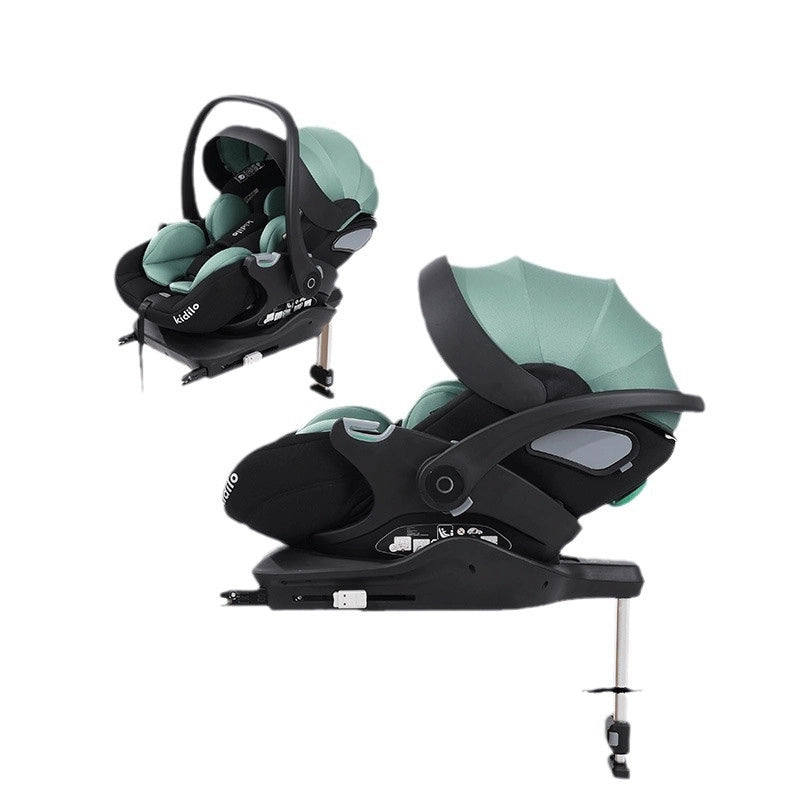 Kidilo Siège Auto Bébé KBH602B – Portable et Inclinable à Plat avec Base Isofix Vert - Image 1