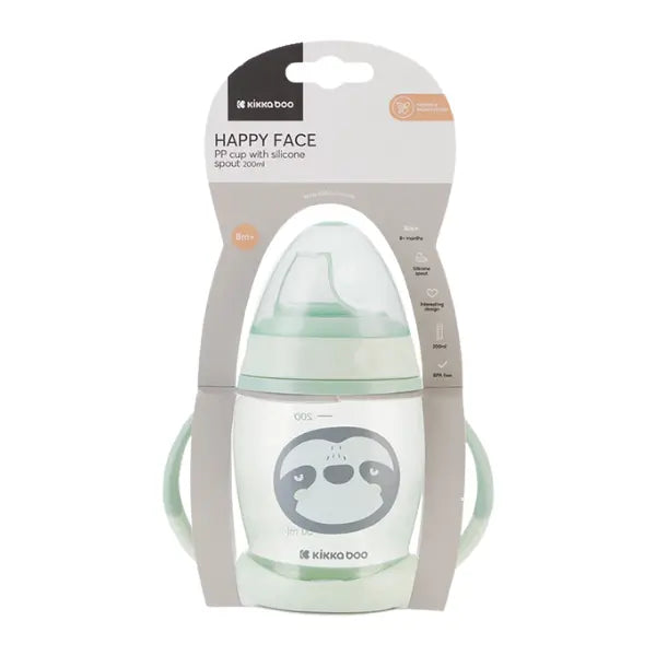 Kikkaboo Gobelet PP 200ml Happy Face Vert - Image 3