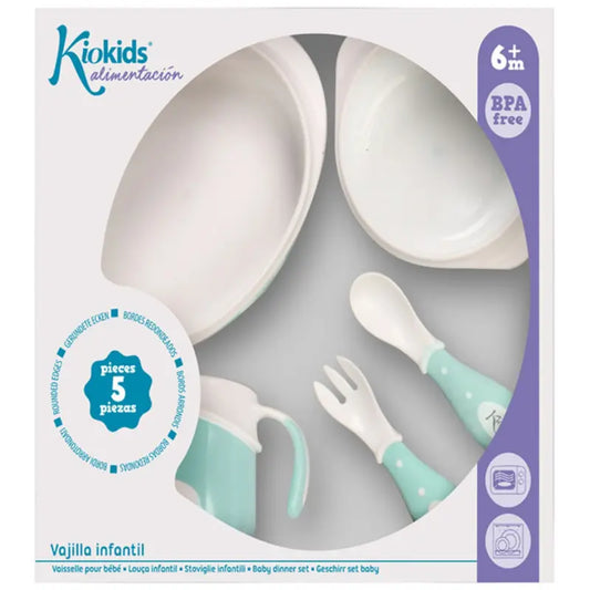 KIOKIDS Vaisselle Bebe 5 Pieces Bleu - Image 1