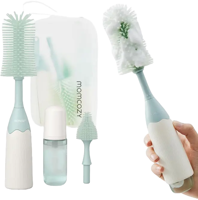 Kit de brosse à biberon Momcozy Innovative Push-Press Design - Image 1