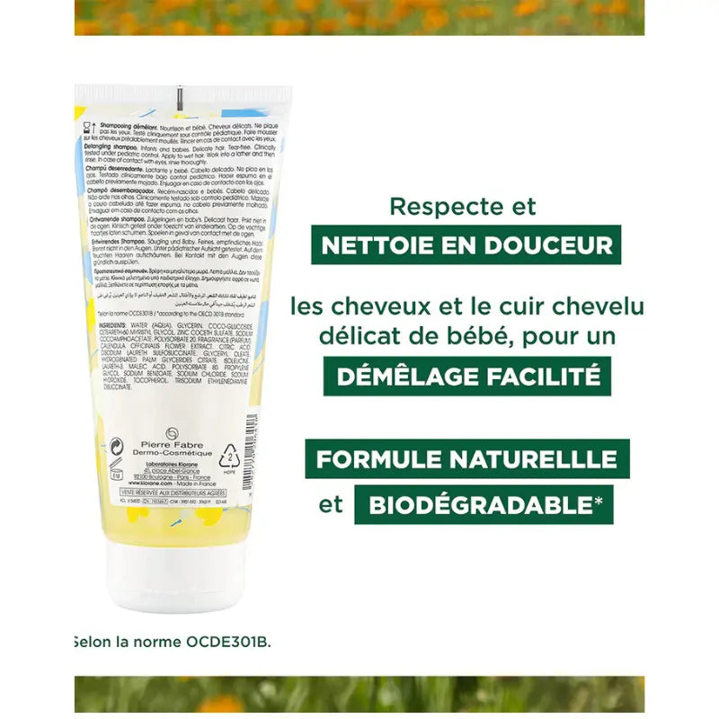 Klorane Bébé Shampooing démêlant au Calendula apaisant - 200ml - Image 5