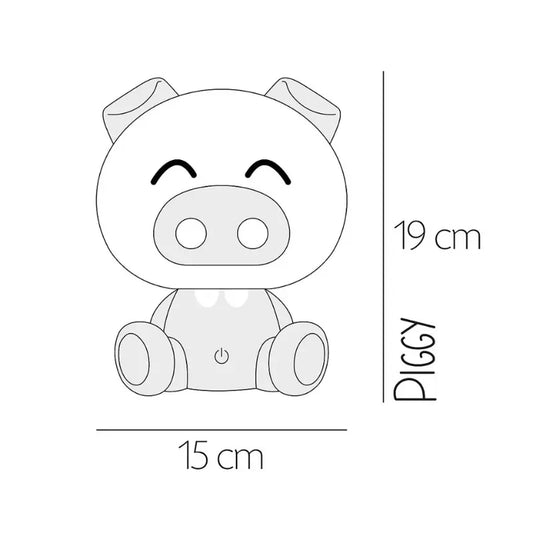 Lampe Lampe de table LED intégrée pour enfant Luminosa Piggy, bleue - Image 3
