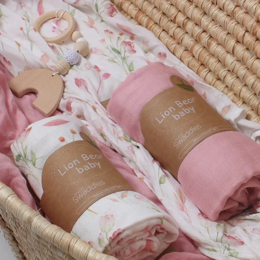 Langes en Mousseline de Bambou Extra-Doux Fleurs - Image 3