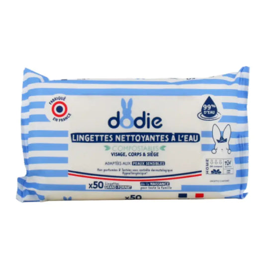 Lingettes Dodie Nettoyantes à l'Eau x50 - Image 1