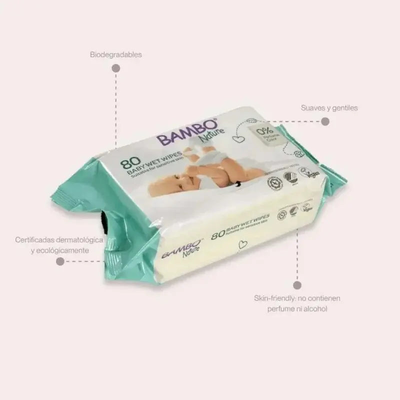 Lingettes humides Bambo Nature 80 unités - Image 4