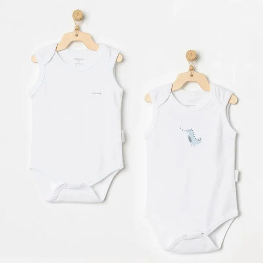 Lot de 2 bodys débardeurs Andy Wawa pour bébé AC24700 - Image 1