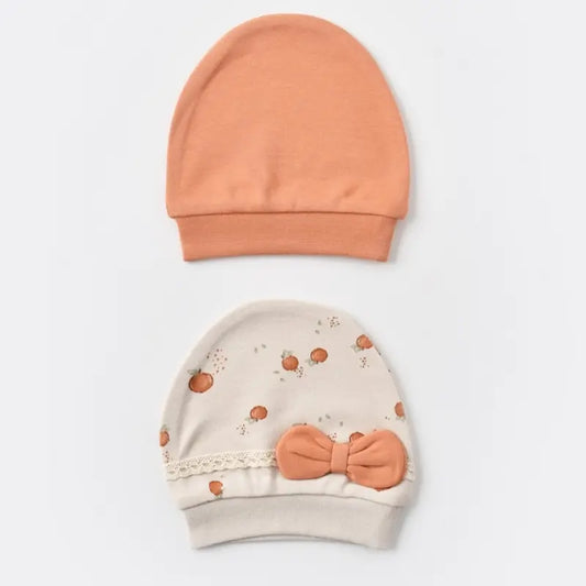 Lot de 2 bonnets bébé bio-organiques aux fruits d'été 72201 Crème - Image 1