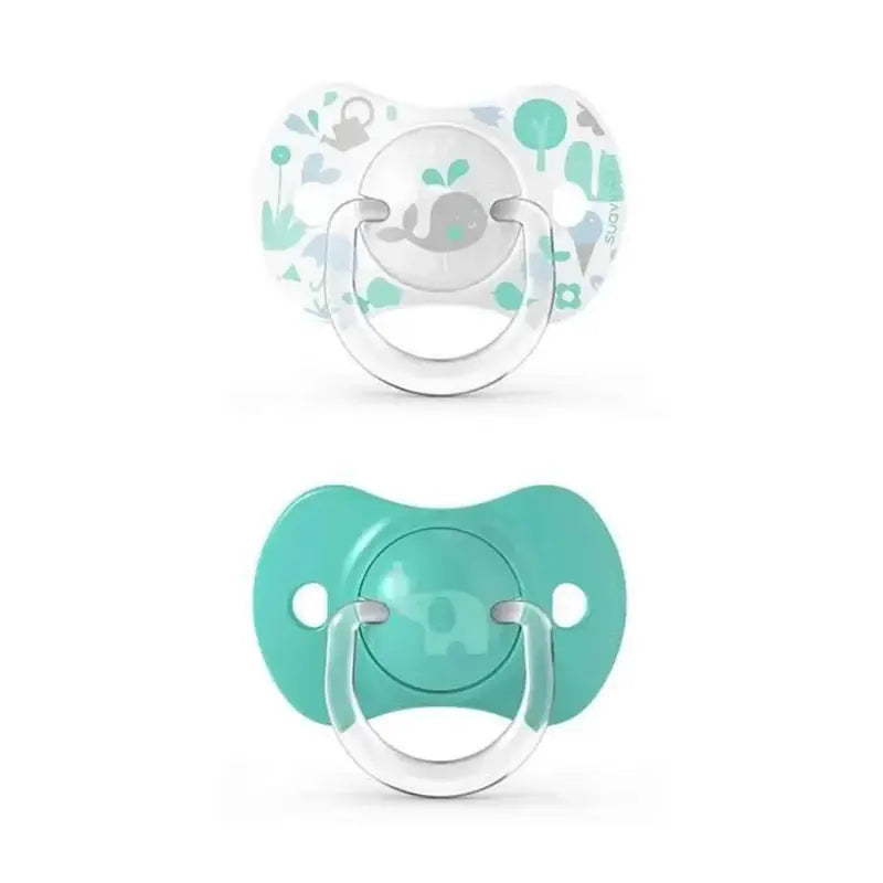 Lot de 2 Sucettes Suavinex Symétriques Silicone SX PRO™ Vert - 6-18M - Image 1