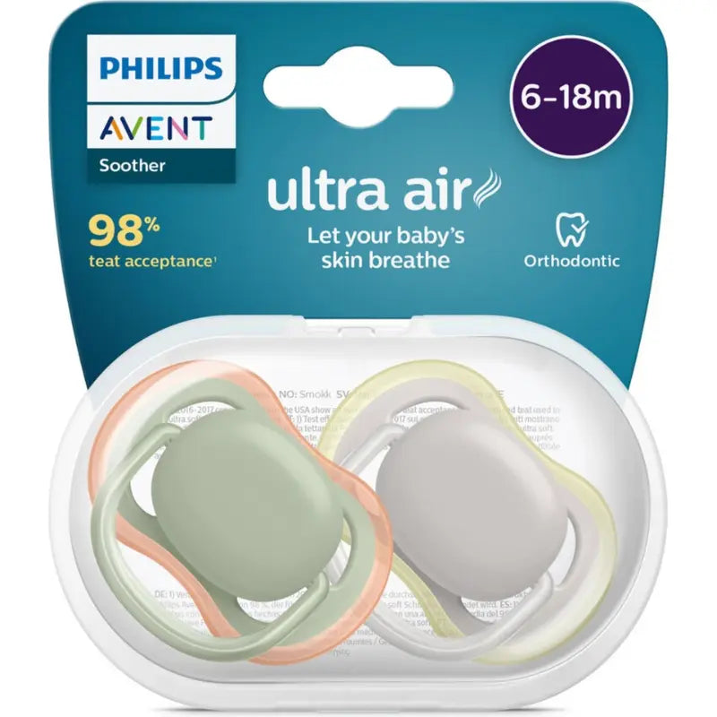 Lot de 2 sucettes Ultra Air 6-18m AVENT Uni  SCF085/20 - Image 1