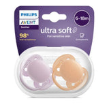 Lot de 2 sucettes Ultra Douce 6-18 m PHILIPS AVENT Mix Uni - Image 1