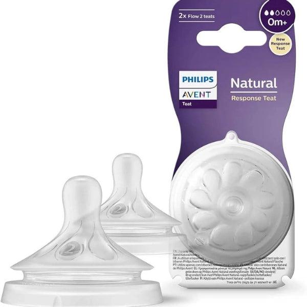 Lot de 2 tétines Philips AVENT Natural – 0 mois+ (Débit nouveau-né) - Image 2