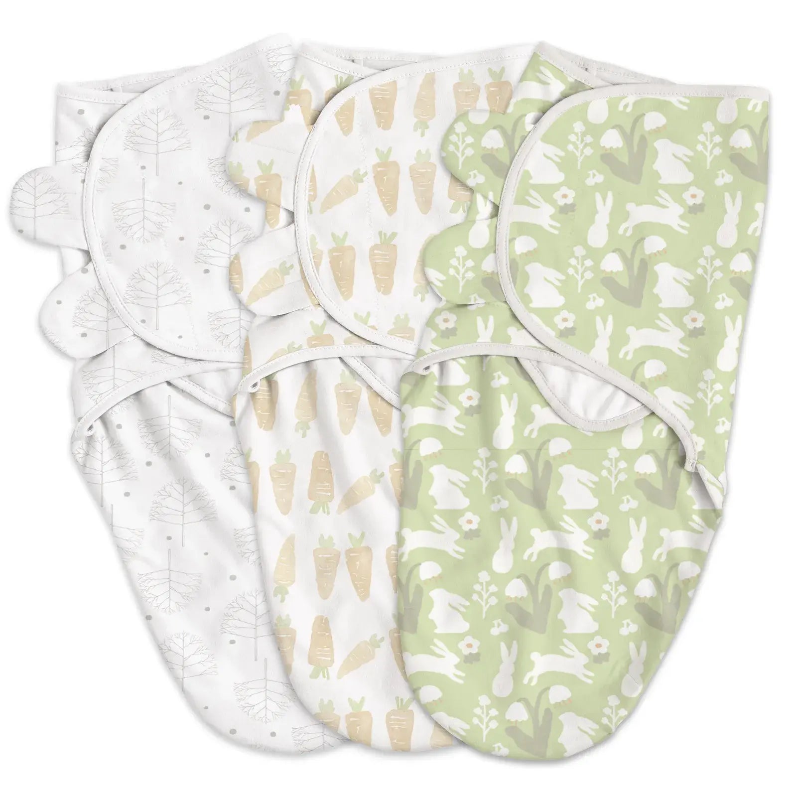 Lot de 3 couvertures d'emmaillotage pour bébé Lettre de printemps - Image 1