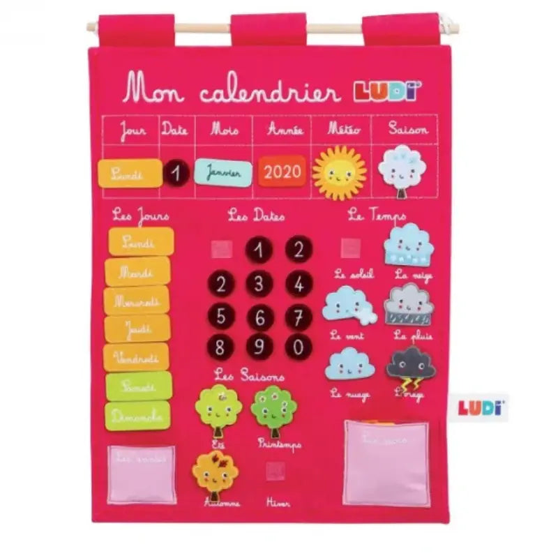 Ludi Calendrier Basic Rose Jouet Éducatif 3ans+ - Image 1