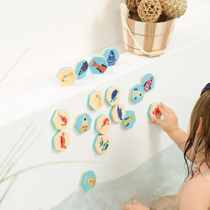 Ludi Memory de bain 2 en 1 Animaux marins Beige - Image 1