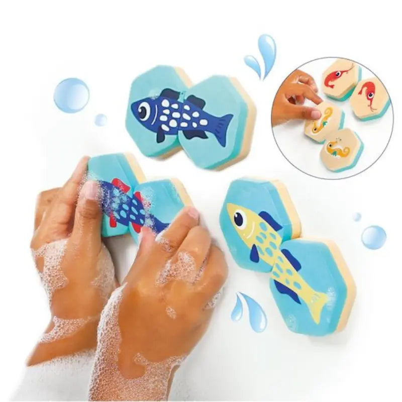 Ludi Memory de bain 2 en 1 Animaux marins Beige - Image 4
