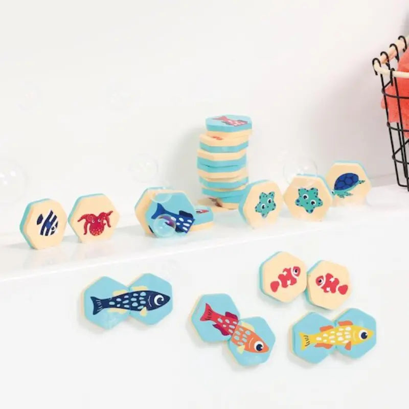 Ludi Memory de bain 2 en 1 Animaux marins Beige - Image 5