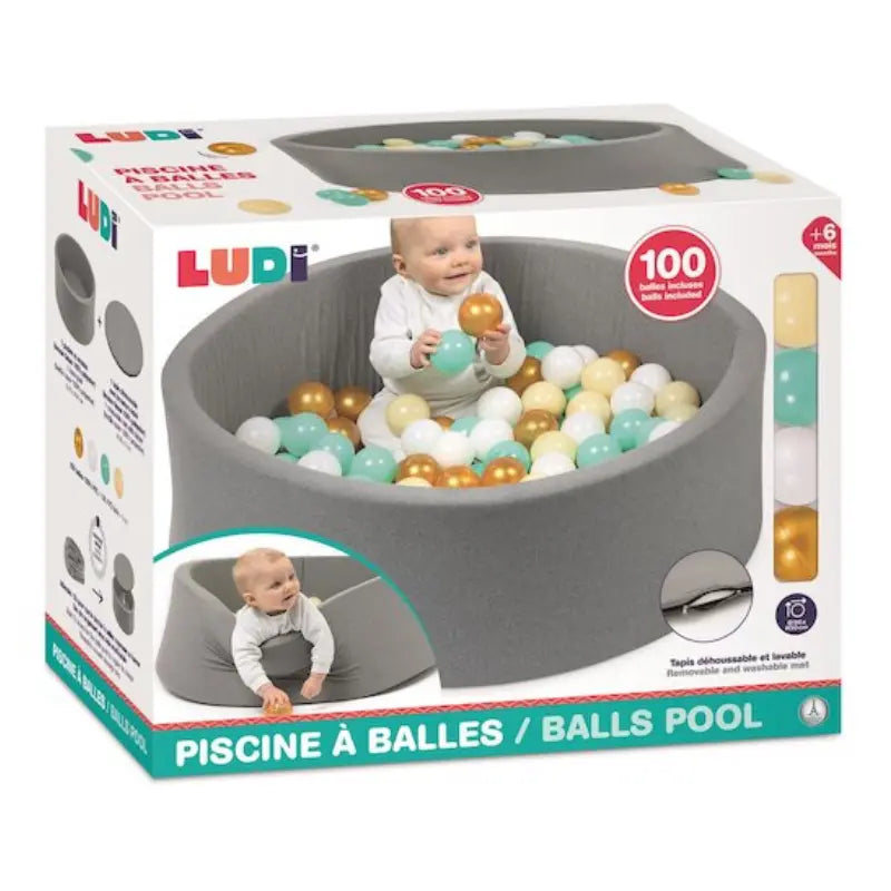 Ludi Piscine à balle Ronde Gris - Image 6