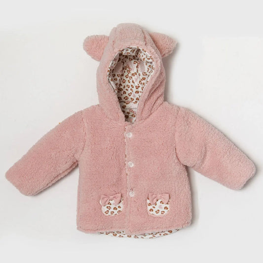 Manteau bébé léopard Andywawa AC22078 Rose - Image 1