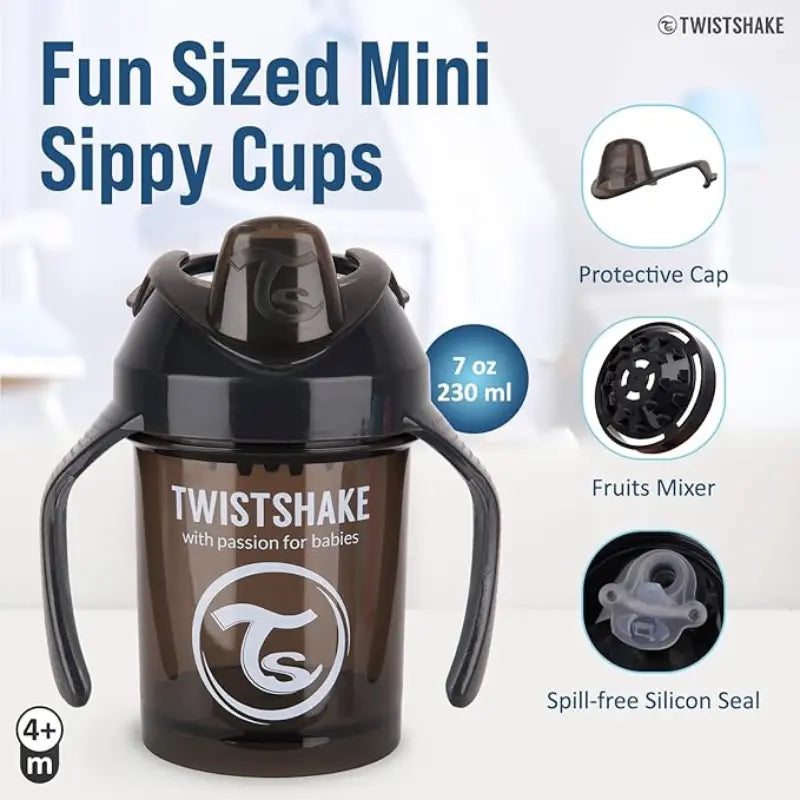 Mini gobelet anti-fuite Twistshake 230 ml - 4M+ - Noir - Image 4