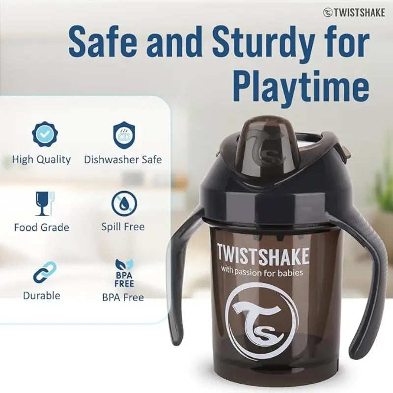 Mini gobelet anti-fuite Twistshake 230 ml - 4M+ - Noir - Image 5