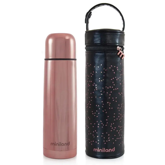 Miniland Deluxe Thermos sous vide pour enfants avec emballage thermique 500 ml - Rose - Image 1