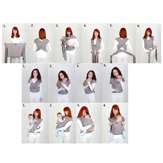 Neko – Écharpe de portage physiologique en coton – Gris - Image 3