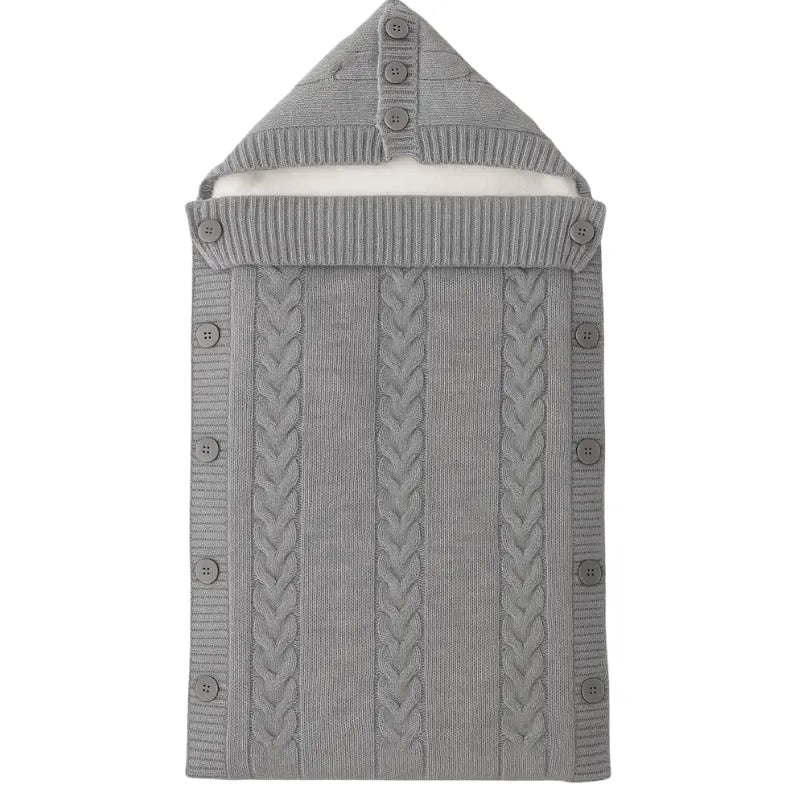 Nid d’ange bébé en laine naturelle – Gris - Image 1