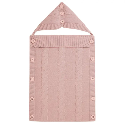 Nid d’ange bébé en laine naturelle – Rose poudré - Image 1