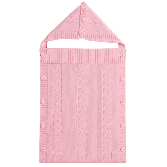 Nid d’ange bébé en laine naturelle – Rose - Image 1