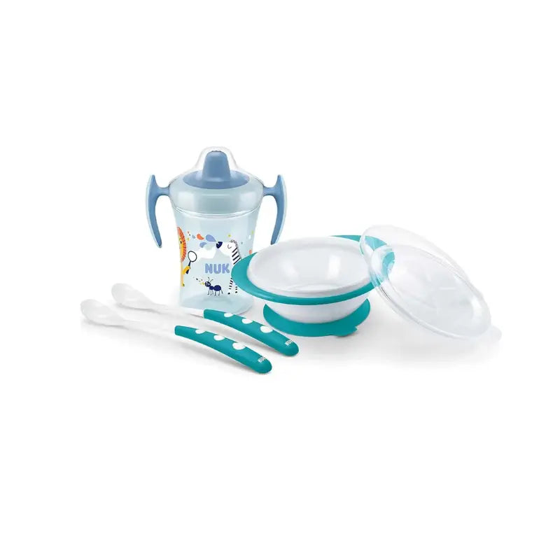 NUK Set Repas 4 pièces bleu 6 mois et plus - Image 1