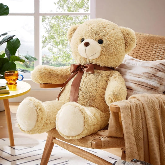 Ours en peluche géant 80 cm – Nounours doux et moelleux couleur camel - Image 3