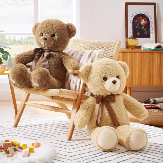 Ours en peluche géant 80 cm – Nounours doux et moelleux - Maron - Image 3