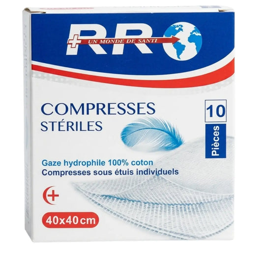 Pack compresse stérile + bonde de gaze 40cm x 40cm - Image 1