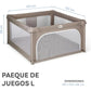 Parc de jeux bébé L 120x120 cm Beige Pliable avec Chatière et Fenêtre en Filet - Image 4