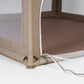 Parc de jeux bébé L 120x120 cm Beige Pliable avec Chatière et Fenêtre en Filet - Image 6