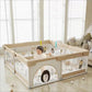 Parc de jeux bébé pliable 200 x 180 x 65 cm Beige avec tapis et balles - Image 2
