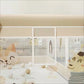 Parc de jeux bébé pliable 200 x 180 x 65 cm Beige avec tapis et balles - Image 7